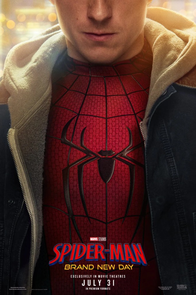 Spider-Man: Brand New Day poster — Tom Holland in a hoodie over the suit